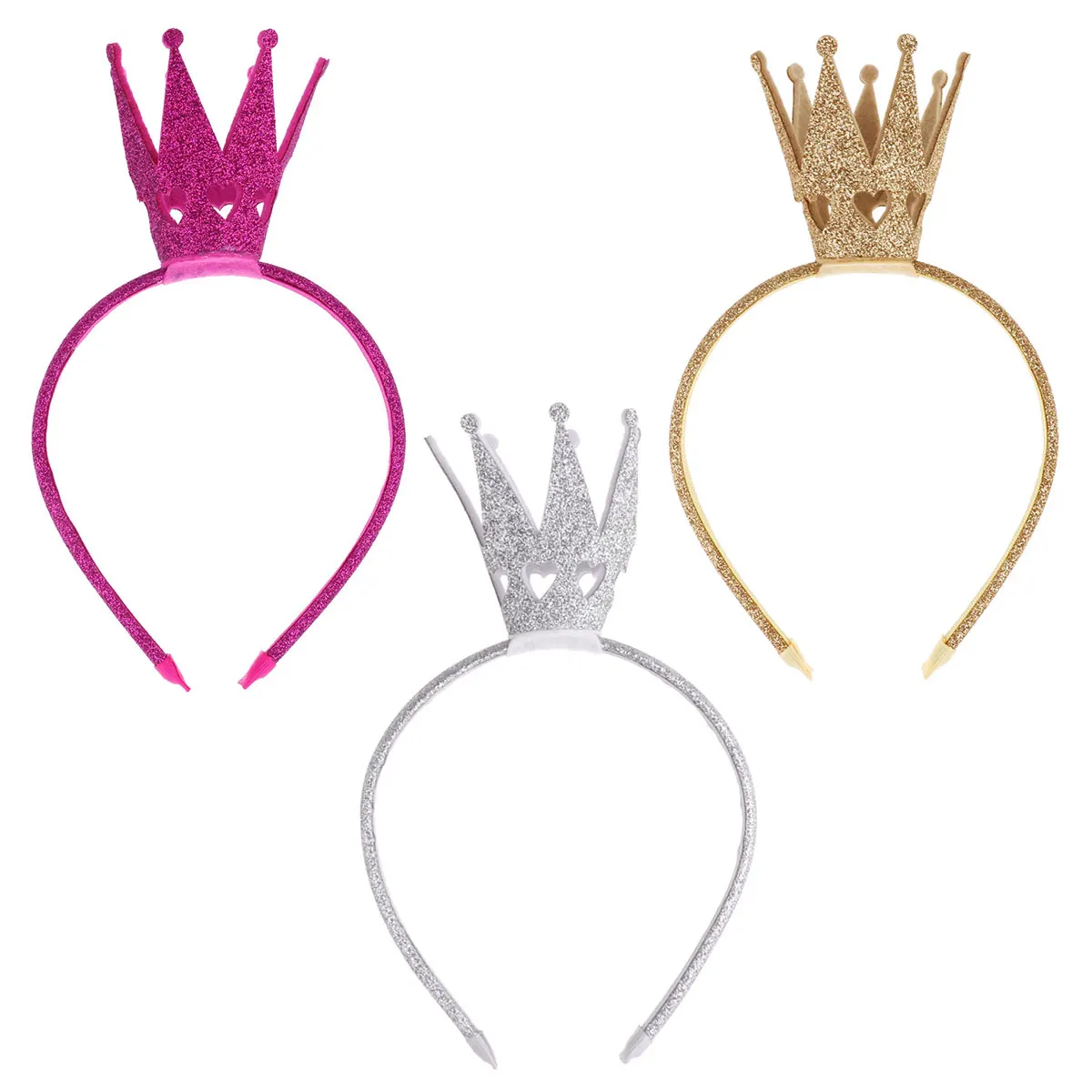 Baby Girls Princess Crown Shiny Tiara Crown Hair Hoop Headwear Hairband for Birthday Gift Girls Hair Accessories Party Supplies