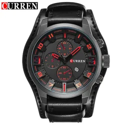 Relojes CURREN de marca de lujo para hombre, reloj deportivo militar para hombre, reloj de cuarzo con fecha, reloj de pulsera de cuero informal, reloj Masculino 8225