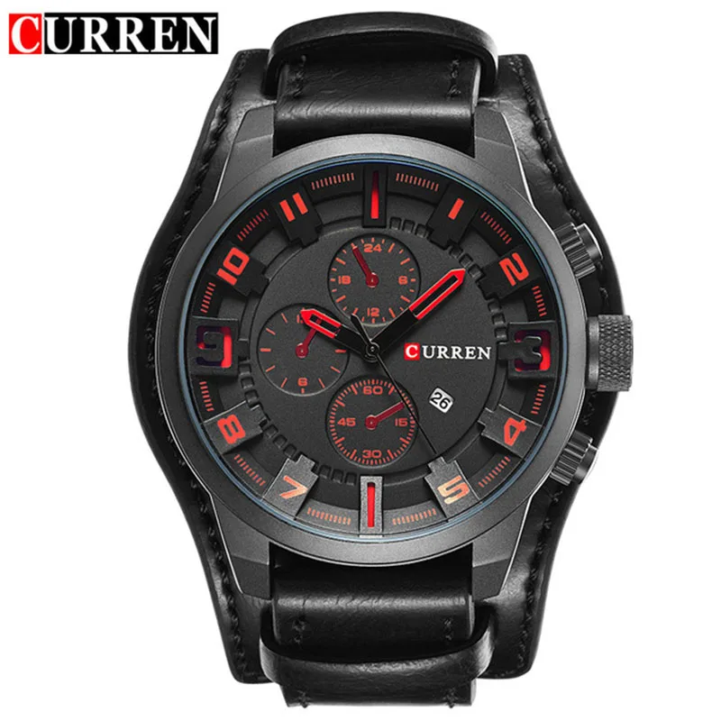 Luxury Brand CURREN Mens Watches Military Sports Men Watch Quartz Date Clock Casual Leather Wrist Watch Relogio Masculino 8225