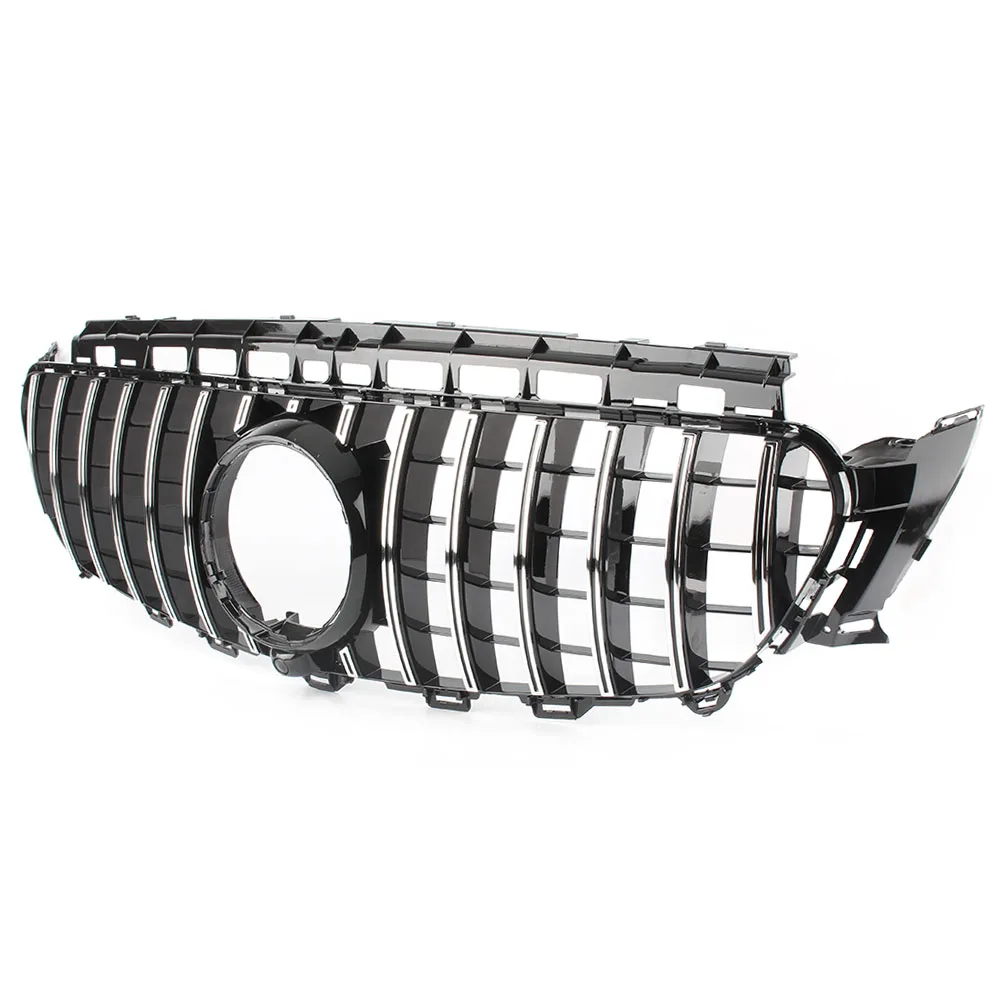 

E200 E250 E43 Front Upper Grille Grill For Mercedes E Class W213 GT GT-R Panamericana 2016 2017 2018 16 17 18 Sliver ABS Plastic