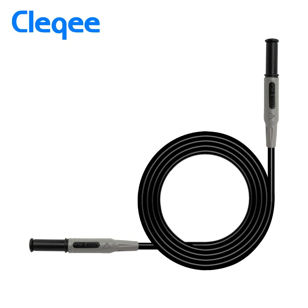 Cleqee P1032 p1033 Multimeter Test Cable Injection Molded 4mm Banana Plug Test Line Straight to Curved Test Cable