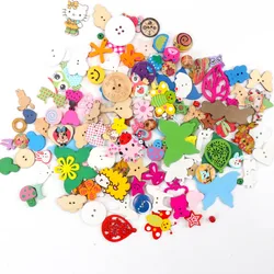 Random Mix Wooden Buttons Scrapbooking Sewing Home Decoration Apparel Accessory Painted Decoration DIY Crafts 20pcs