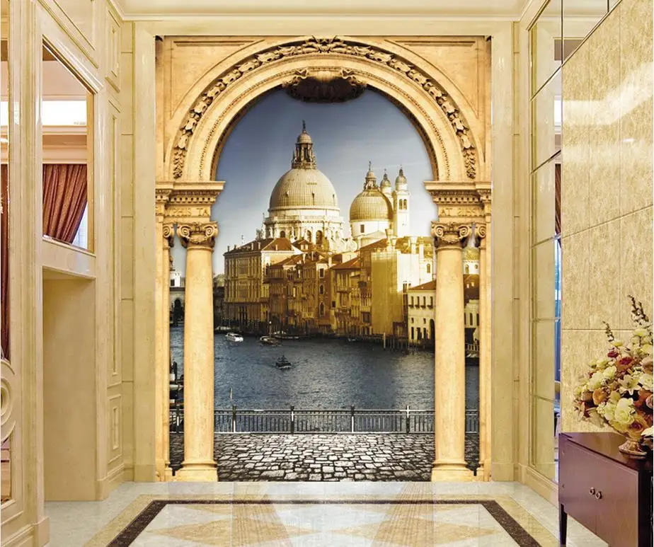 

3d customized wallpaper custom 3d photo wallpaper European Roman column castle wallpaper for walls 3d