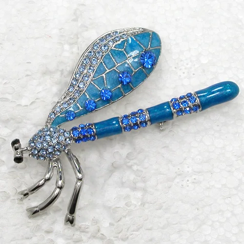 60pcs/lot Mixed Color (Can Notes Color) Wholesale Dragonfly Enamel Rhinestone Pin brooches C101996