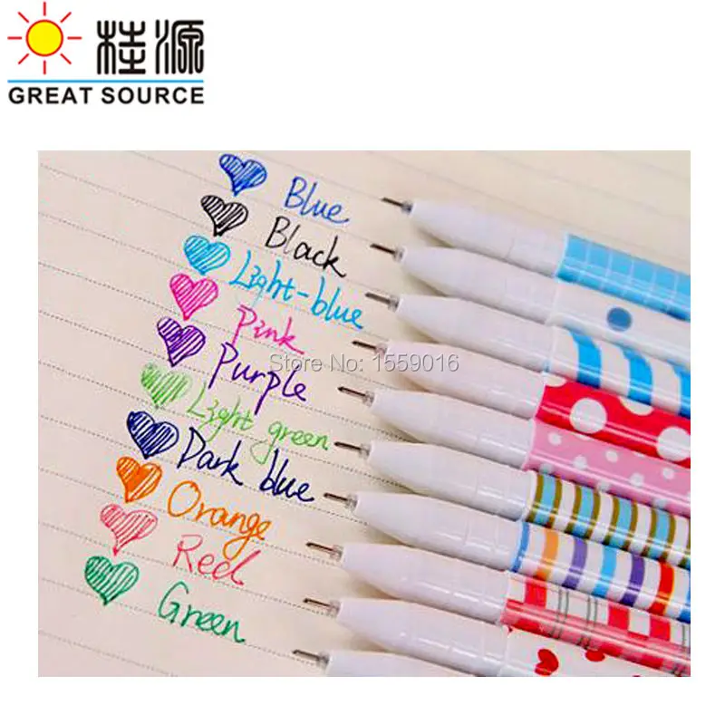 MQQ Colorful gel pen 10pcs per set 2set per pack high quality assorted color for drawing and marking Free Shipping