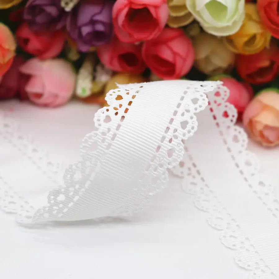 10 Yards Hohles Spitzen-Grosgrain-Band Pfirsichherz-Band 30MM für Haarschleifen DIY-Handarbeiten Handgemachte Accessoires M19042702 – Detail 12