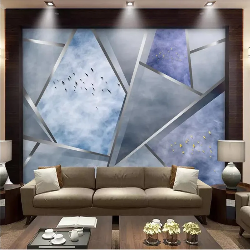 

Custom wallpaper mural professional production wall cloth abstract geometric art TV background wall quality assurance