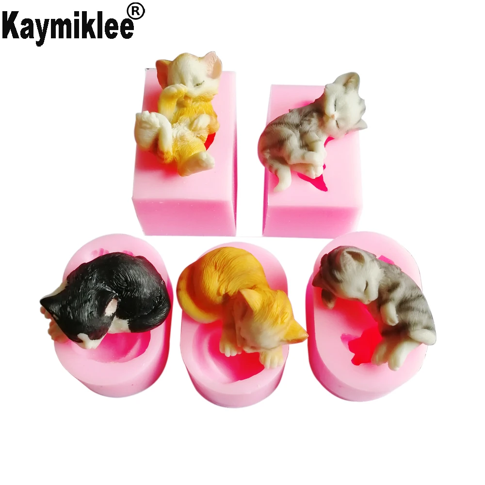 5 Styles NEW Cats Silicone Mold Chocolate Jelly Gumpaste Sugarcraft Cake Decorating Tool Fondant Mould C374