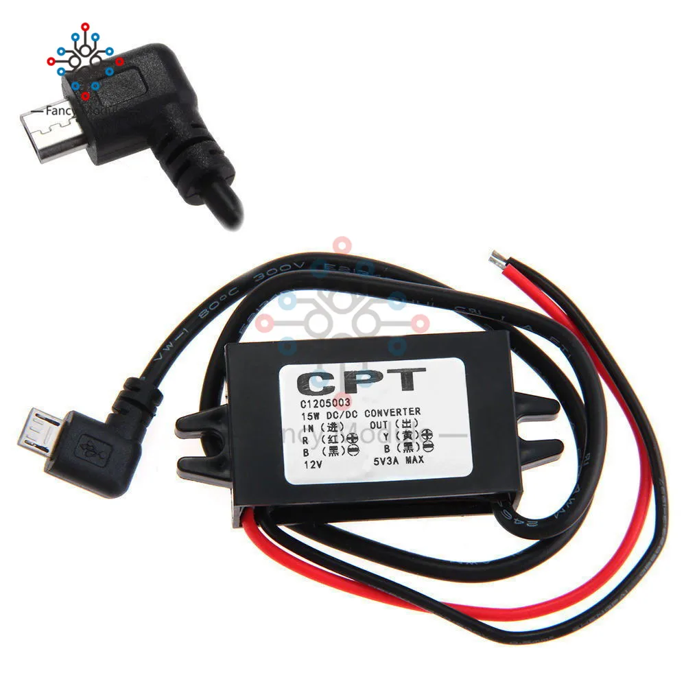 12V bis 5V 3a 15W DC-DC Auto Power Step Down Buck Konverter Netzteil Modul Micro USB Adapter für Auto männlich USB Adapter