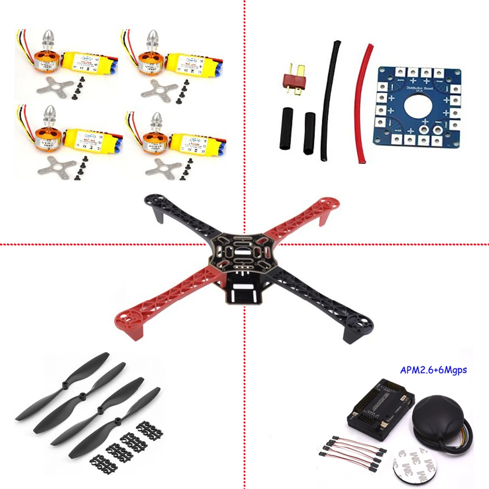 Frame F450 Qav250 Quadcopter Frame Kit A P M2.6 F4 and GPS 2212 2208 HP 30A 1045 prop ~ fpv drone kit F4P01 drone quadrocopter