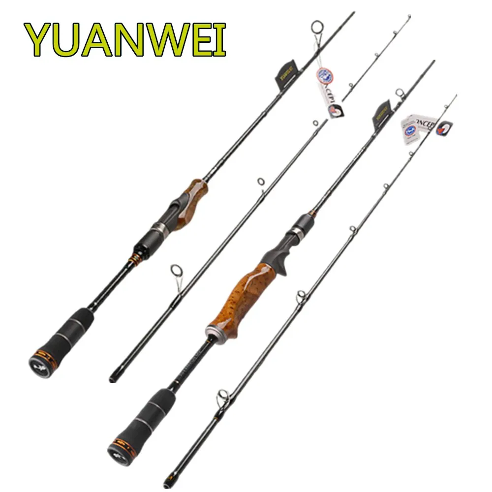 

YUANWEI Lure Fishing Rod 1.98m 2.1m 2.4m 2 Section Carbon Fiber Spinning Rod ML M MH Power Fast Action Wood Handle Vara De Pesca