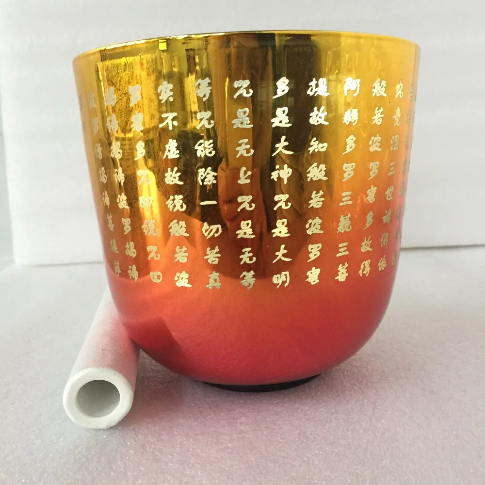 mixed color crystal singing bowl 3th octave 6.75 inch 