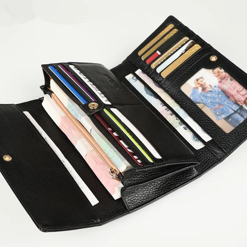 New Ladies Women Fashion Patent Leather Embroidery Black Design Clutch Bag Card Holder Purses Hasp Wallet Standard Wallets