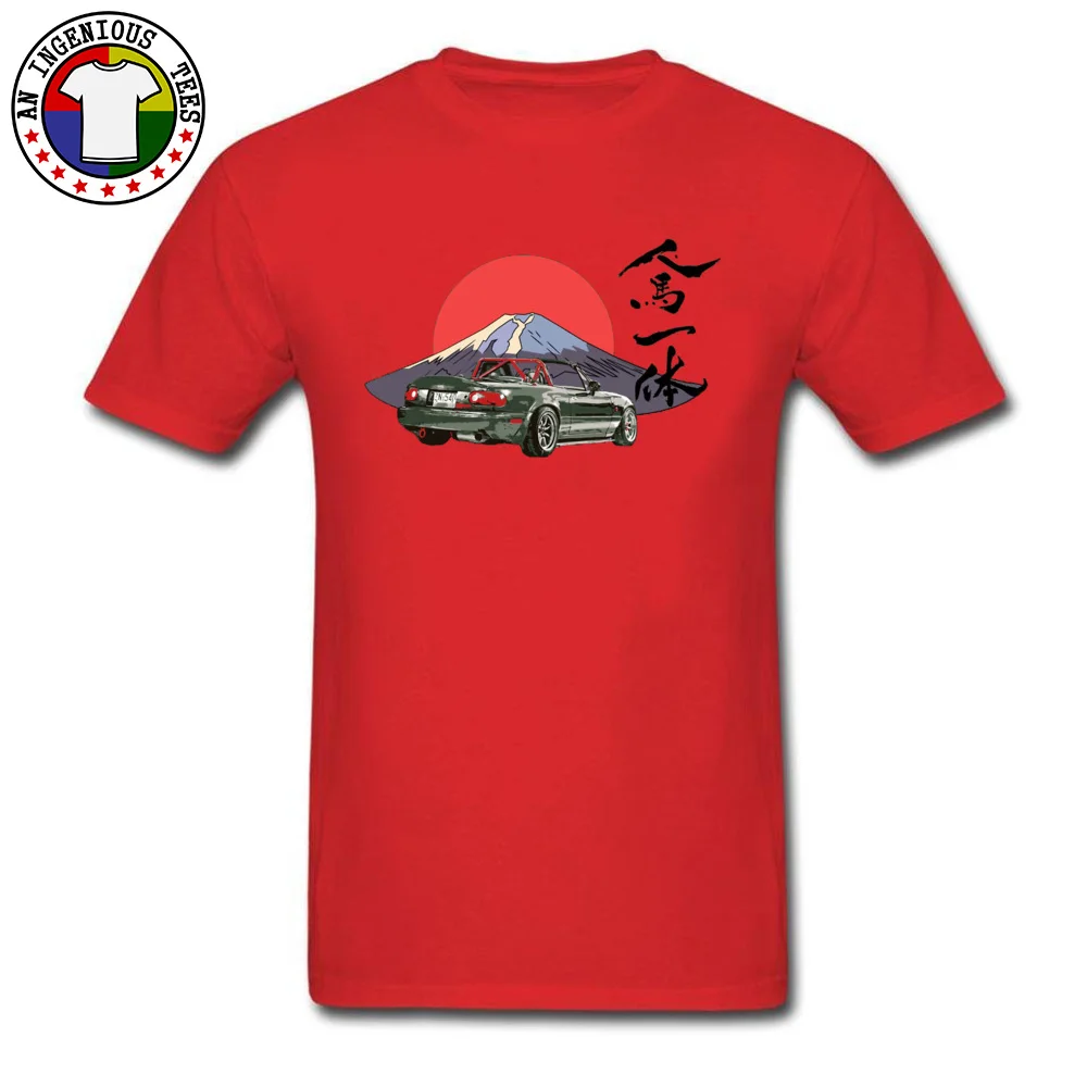 Mazda Car Mount Fuji Sunset Normal T-Shirt White Japanese Turbine Cars Mountain Cotton Short Sleeve Gift Tshirts Crewneck Mens