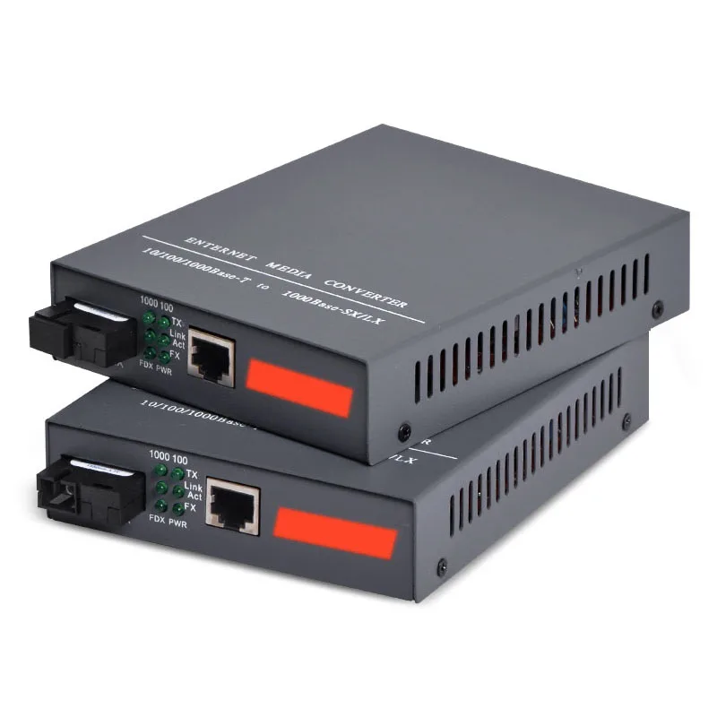 Gigabit Ethernet Media Converter, 1.25Gb/s, Single-mode SC Fiber, 1000Base-FX to 10/100/1000Base-TX, up to 20KM, 1 Pair