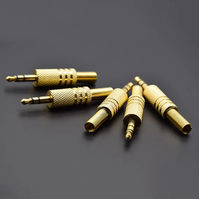2pcs Gold Plated Metal 3.5mm 1/8\