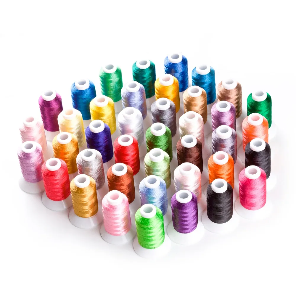 Simthread Embroidery Machine Thread 120D/2 40WT Polyester Thread 1100Y/Cone 40 Brother Colors Per Set