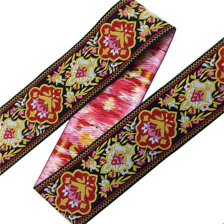 High quality gold embroidery lace webbing 4cmx10yards  National wind Woven Ribbon DIY clothing Accessories