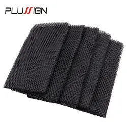 Plussign-red de malla negra para el cabello, malla suave para el pelo, Red de tejido elástico, accesorios para hacer pelucas, 5 unidades por lote
