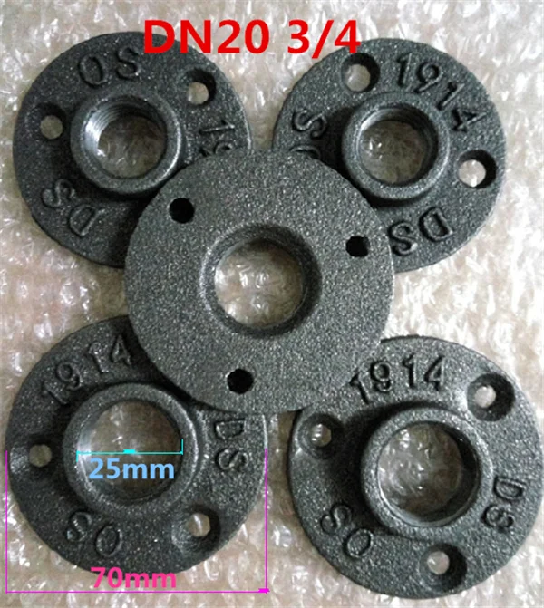 10 Pcs/Lot  Iron Cast Flange Bracket Antique Flanges Base Bracket Tube Pipe Fittings Flange Piece Hardware Tools