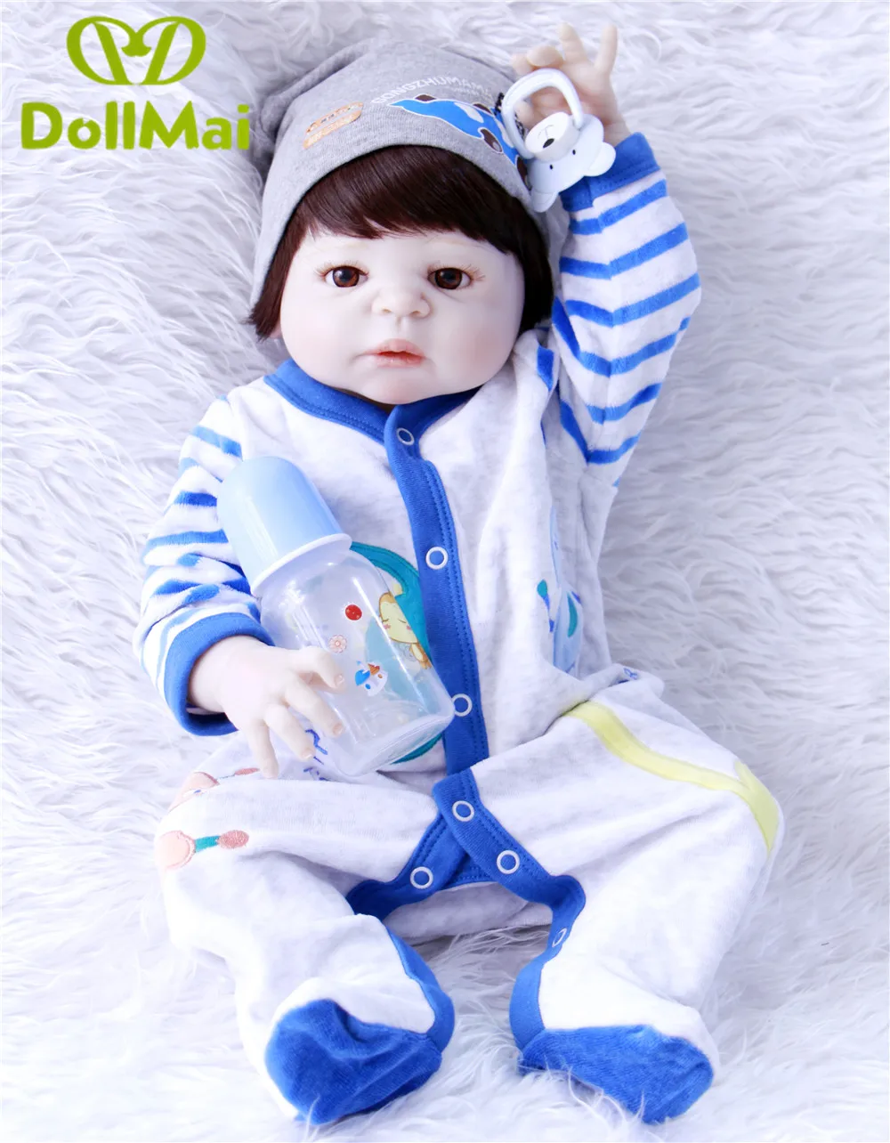 

NPK boy reborn babies dolls for children gift 22"full silicone reborn baby dolls creative children bebe gift reborn bonecas