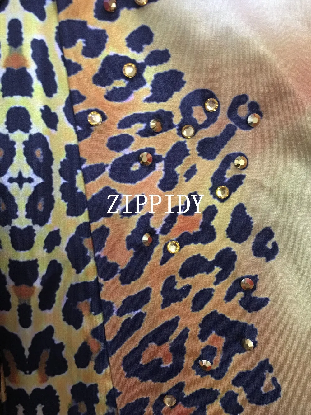 Nuovo Leopardo Stampato In Oro Strass Stretch Tuta Cantante del Locale Notturno di Ballo Della Tuta delle Donne del Partito di Cosplay Outfit Sexy Leggings