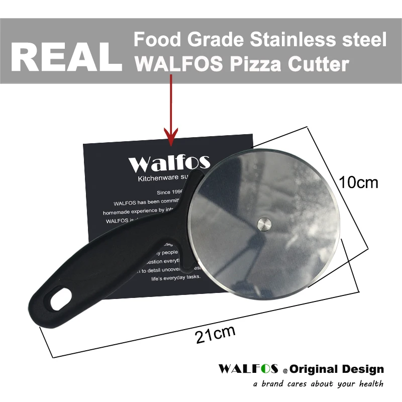 WALFOS Food Grade Stainless Steel Pizza Cutter Round Shape Pizza Wheels Cutters Cake Bread Round Knife Cutter Pizza Tools