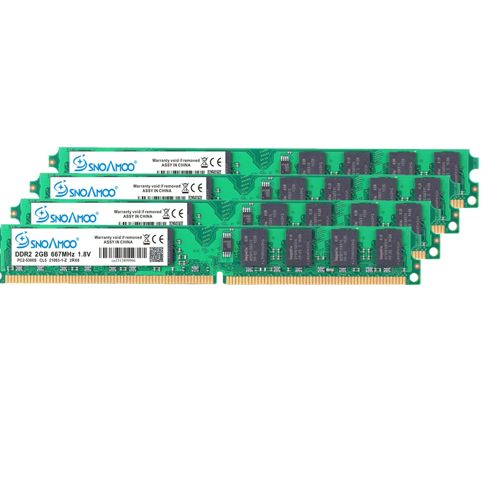 SNOAMOO Desktop PC RAMs DDR2 4GB(2x2GB) 800MHz PC2-6400S 240-Pin 1.8V DIMM For Intel and AMD Compatible Computer Memory Warranty