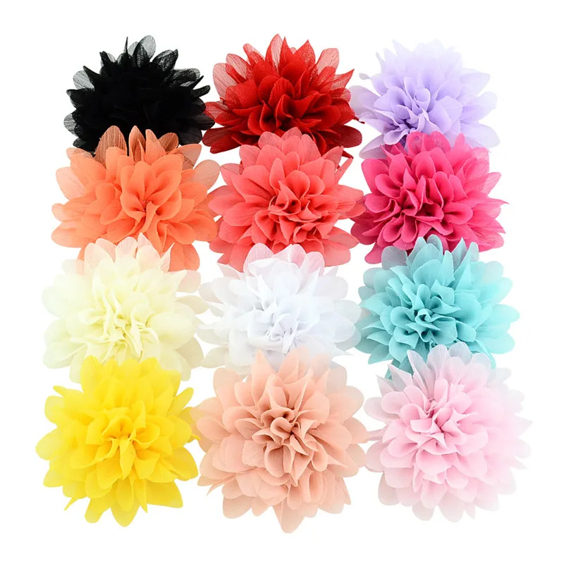 Flower Chiffon Hairpin for Children, grampo de cabelo para crianças, grampos de cabelo para meninas, cocar DIY, acessórios para cabelo para mulheres, aprox.