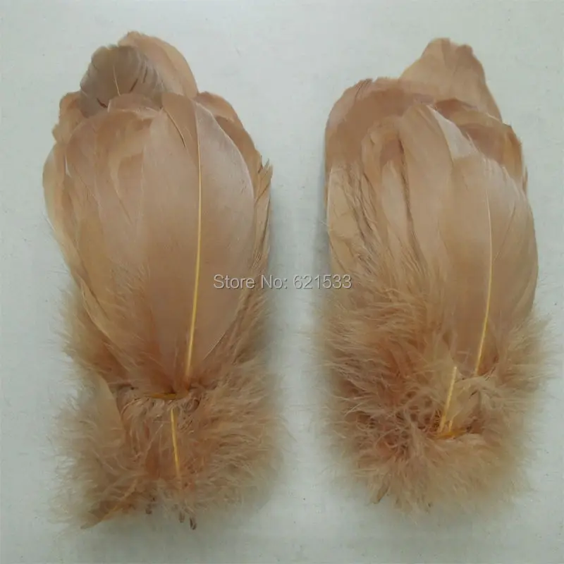 Goose Feathers,200pcs/lot Light  Brown  Goose Nagoire Loose feathers,13-18cm ,wholesale feathers,use for masks, mailings&craft