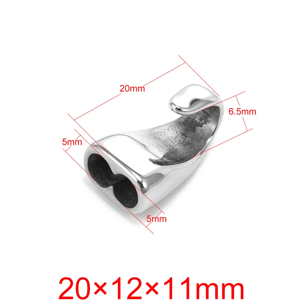 Stainless Steel Hooks for Round Leather Cord Connect Buckle Polished DIY Bracelet Jewelry Making Clasps Findings