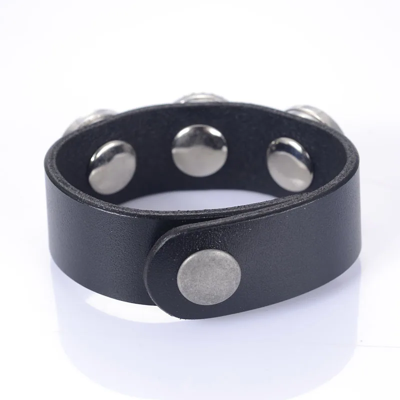 1 Pcs DIY Real Leather Wrap Charm Bracelet With Snap Button Charms Random Style For Women Gift