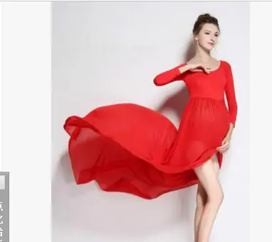 Maternity Dress For Photo Shooting Boat Neck White Dress Maternty Photography Props long Sleeve Stretch Cotton Pregnant Dress