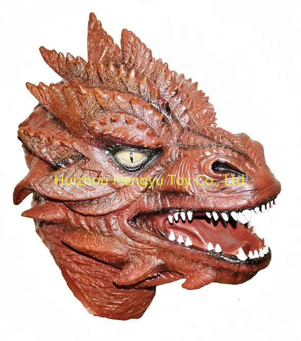 Realistic Full Head Fancy Dress Famous Movie Character Dragon Latex  Mask for Adult Party Halloween Christmas Masquerade