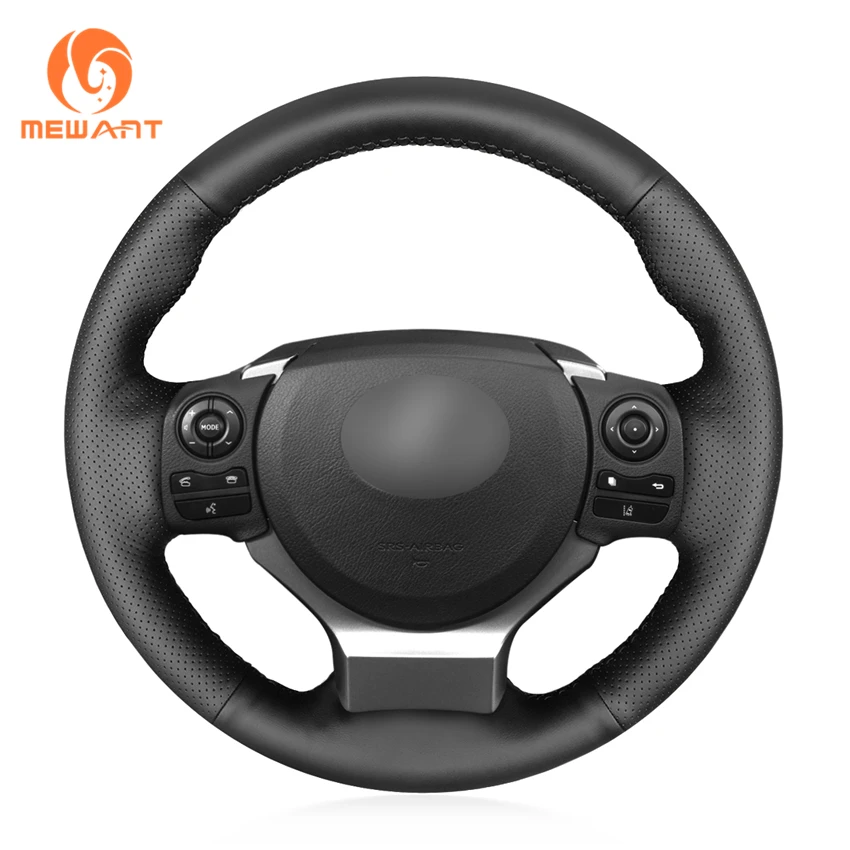 

MEWANT Black Genuine Leather Car Steering Wheel Cover for Lexus IS 200t 220d 300h 250 300 350 F Sport RC CT 200h NX 2013-2021