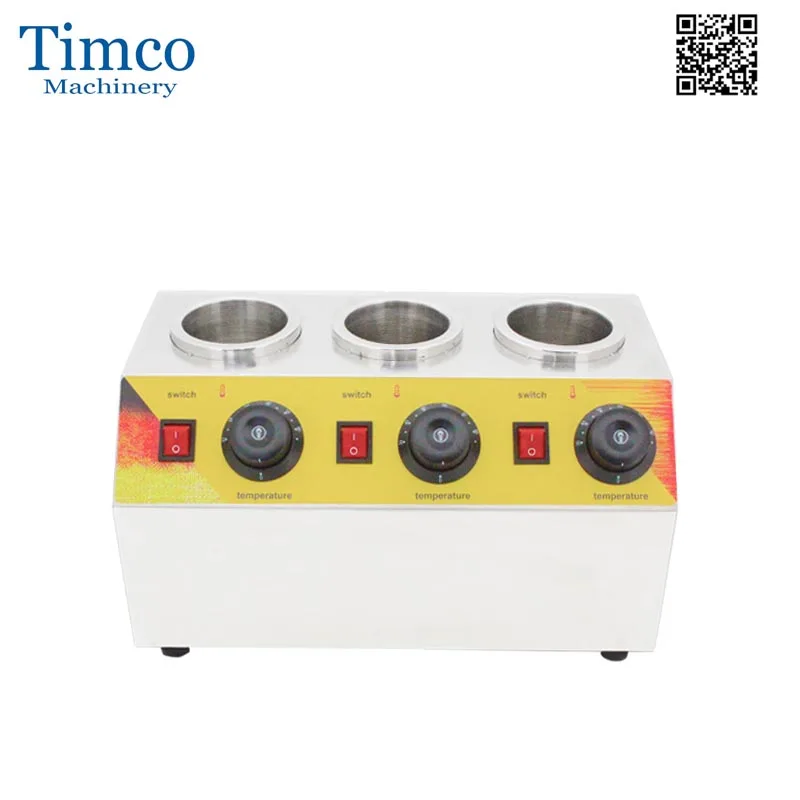 TIMCO Chocolate Heater Sauce Warmer Electric Stainless Steel 3 Bottles Soy Heater Filling Machine