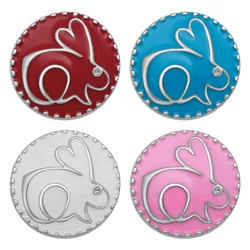 New Fashion Round 4 colors beauty Oil rabbit metal 18mm snap buttons fit 18mm snap jewelry wholesale KZ3289