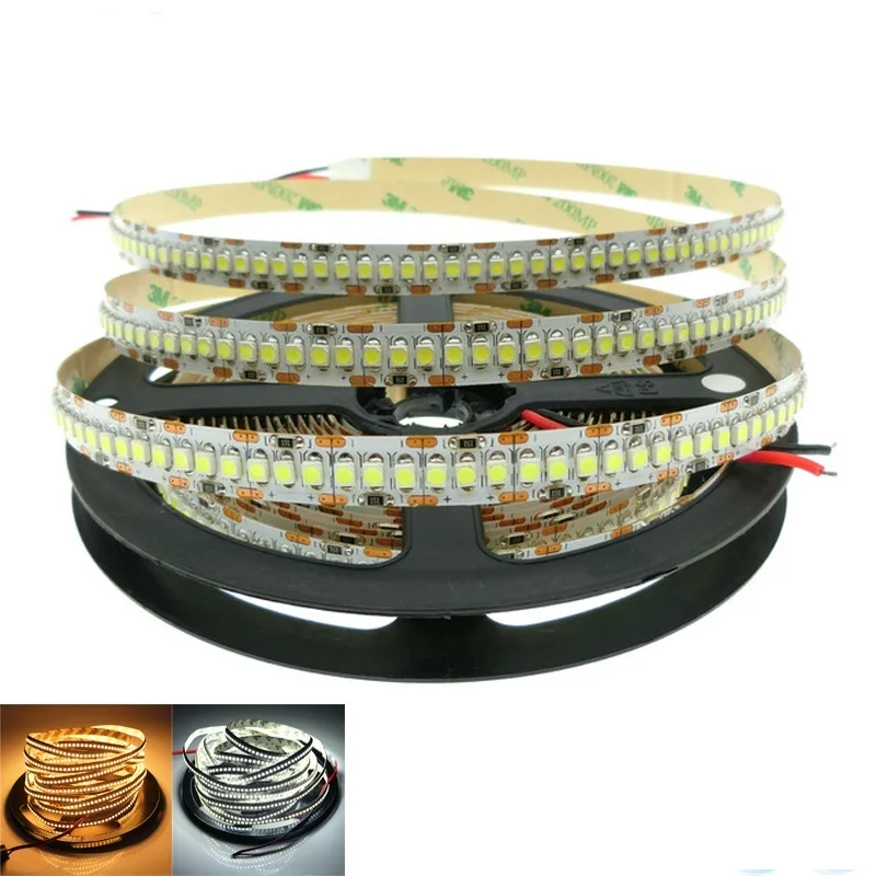 LED Strip Light Tape 2835 3528 SMD 240LEDs/M DC12V Waterproof IP67 IP65 Flexible Warm White/White horse race