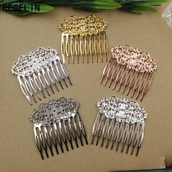 REGELIN 2018 Vintage Fashion Teeth Comb Hair Jewelry Charm Women Flower Hairpin Hairclips Barrettes Hair Wear Accessories DIY