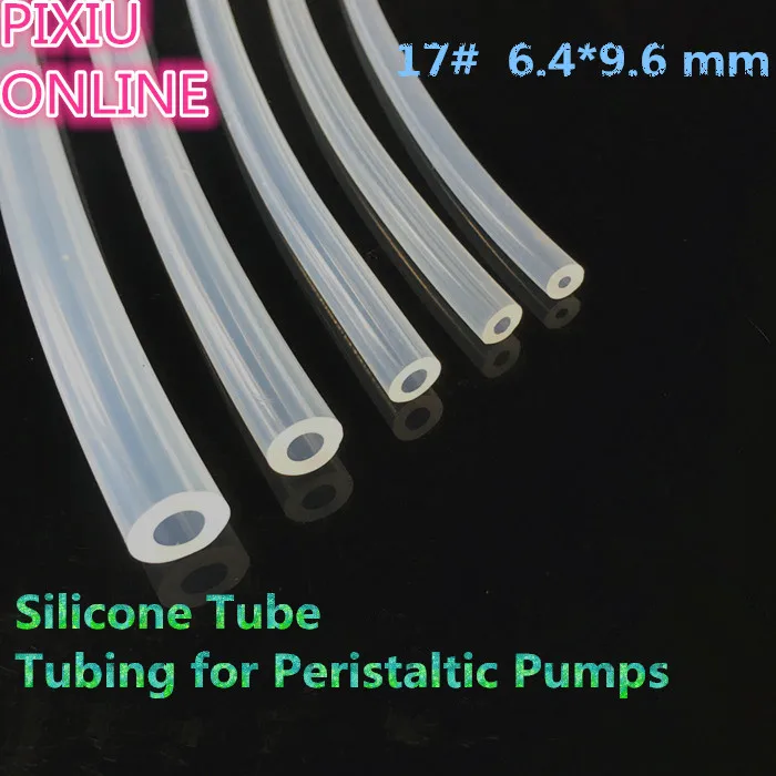 1PCS YT909 Transparent Hose 17#  ID 6.4 mm*OD 9.6 mm  Silicone Tube Tubing for Peristaltic Pumps  Plumbing Hoses 1Meter