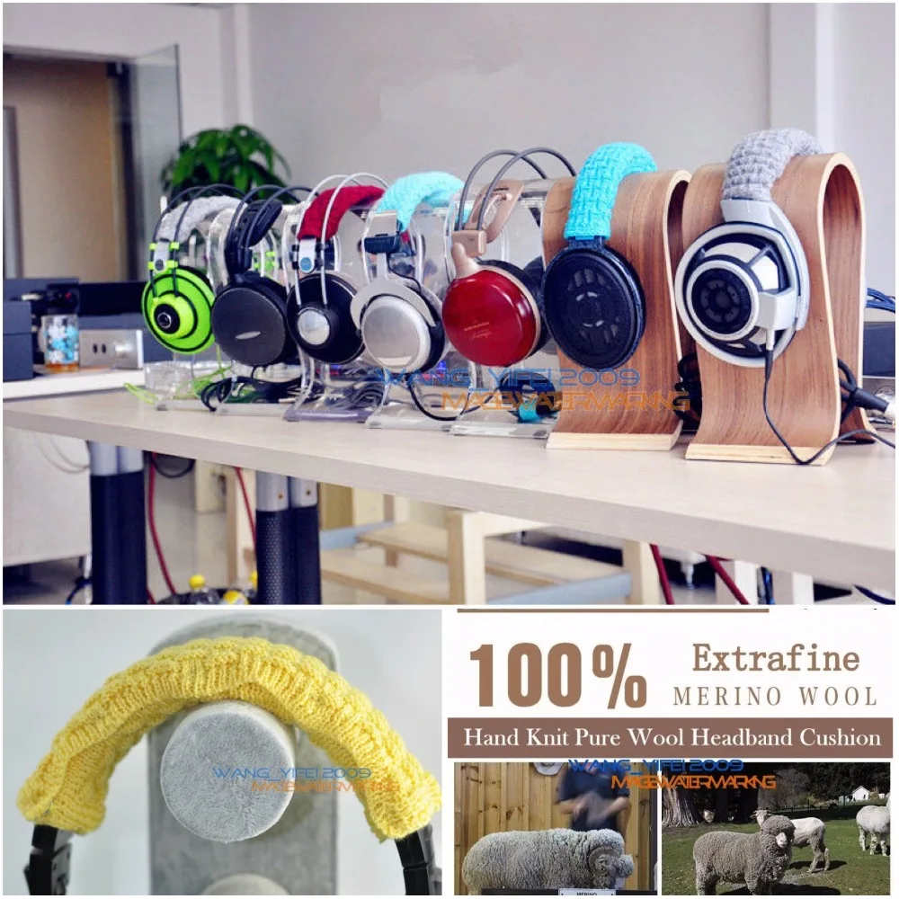 Cuscino per fascia in pura lana per Sennheiser HD 418 419 428 429 439 438 448 449 fascia per cuffie sopra l'orecchio Top Up sostituisci i cuscinetti