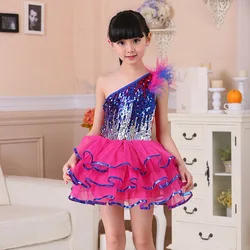 2020 new Child modern dance performance clothing Children's jazz dance sequined Tutu Dancewear Girls Ballet Dress high quality