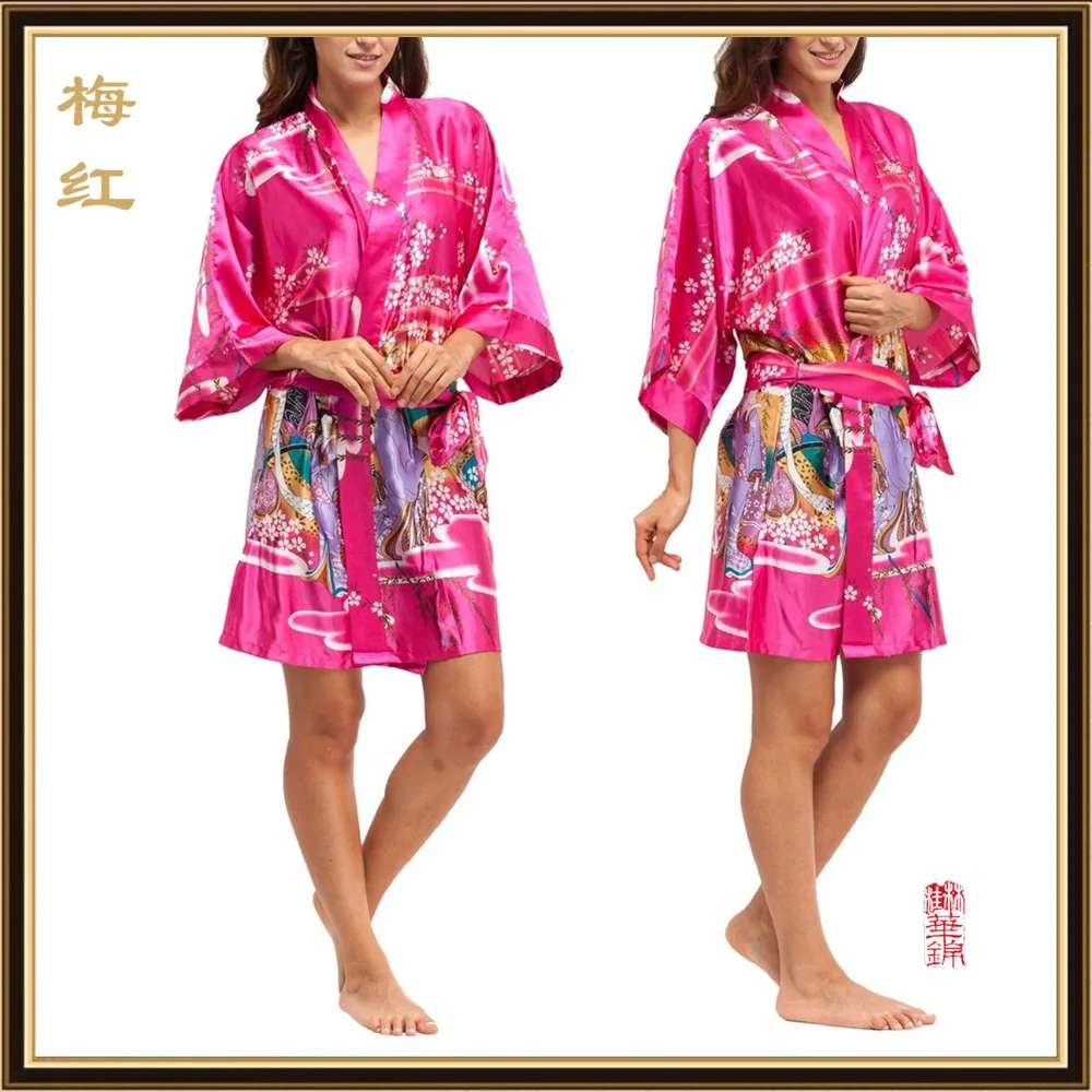 2016 Silk Kimono Robes For Women Satin Bathrobe Long Silk Robes For Bridesmaids Longue Femme Women Dressing Gown Bridesmaid Robe