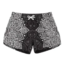 Summer Women Beach Shorts Mini Water Sport Pant Geometric Print Brand Surfing Short Drawstring Female Travel Surf Board Feminino