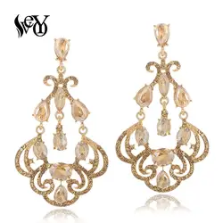 VEYO Vintage Luxurious AAA Rhinestone Drop Crystal Earrings for Women Fashion Jewelry Free shipping