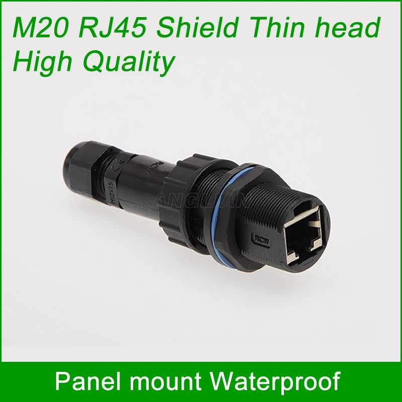 RJ45 Metal shielded Gigabit Ethernet Female socket Straight head M20 Locknut RJ45 Waterproof Gland Connector panel mount joint