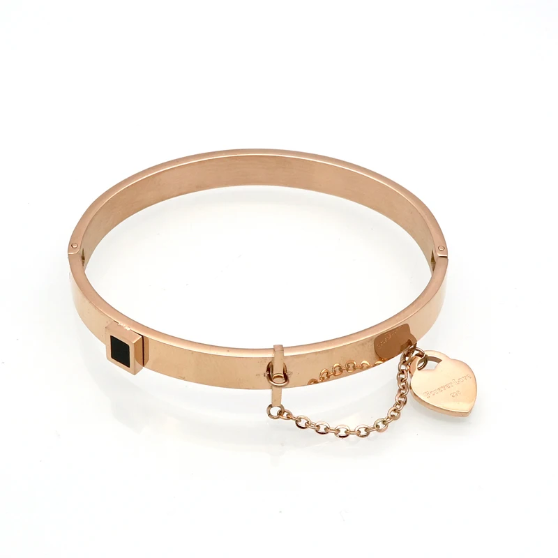 New Fashion Brand Woman Party Jewelry Lover Heart Pendant Bracelets & Bangles Gold Color Stainless Steel Chain & Link Bracelets