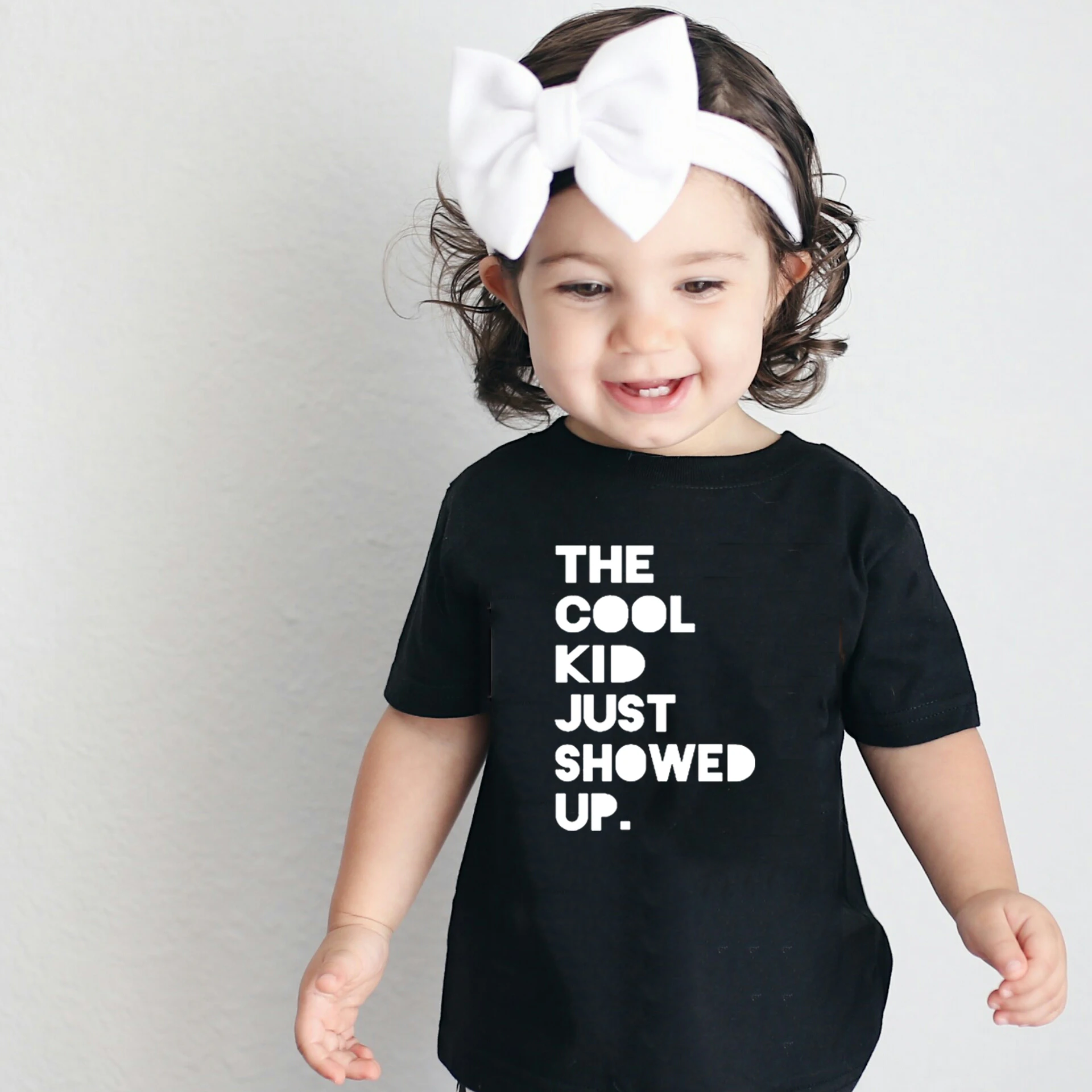 

Summer Kids Tshirt The Cool Kid Just Showed Up Funny Letter Print Tshirt Boys and Girls Clothes Children Cute Shirts Tops