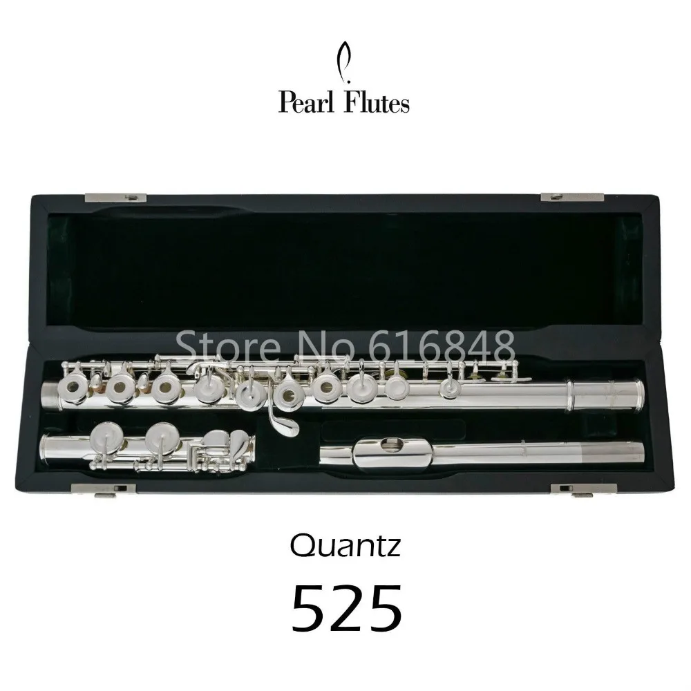 

Pearl Quantz 525 C Tune Flute Cupronickel Tube Silver Plated Surface 16 Keys Open Hole Flute With E Keys Musical Instrument