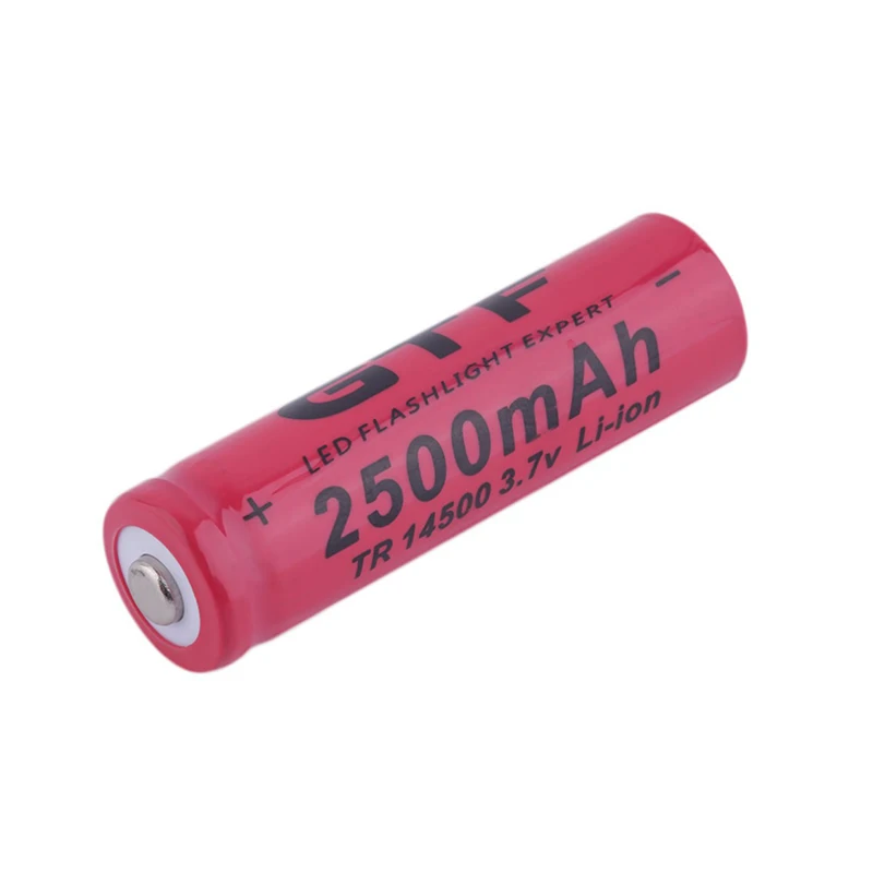 GTF 2500mAh 14500 akumulator litowy wielokrotnego ładowania wskazówka 3.7 V latarka akumulator bateria Dropshipping